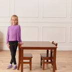 Tavolo per attività per bambini quadrato in legno massello 30" x 30" – Gambe da 22"