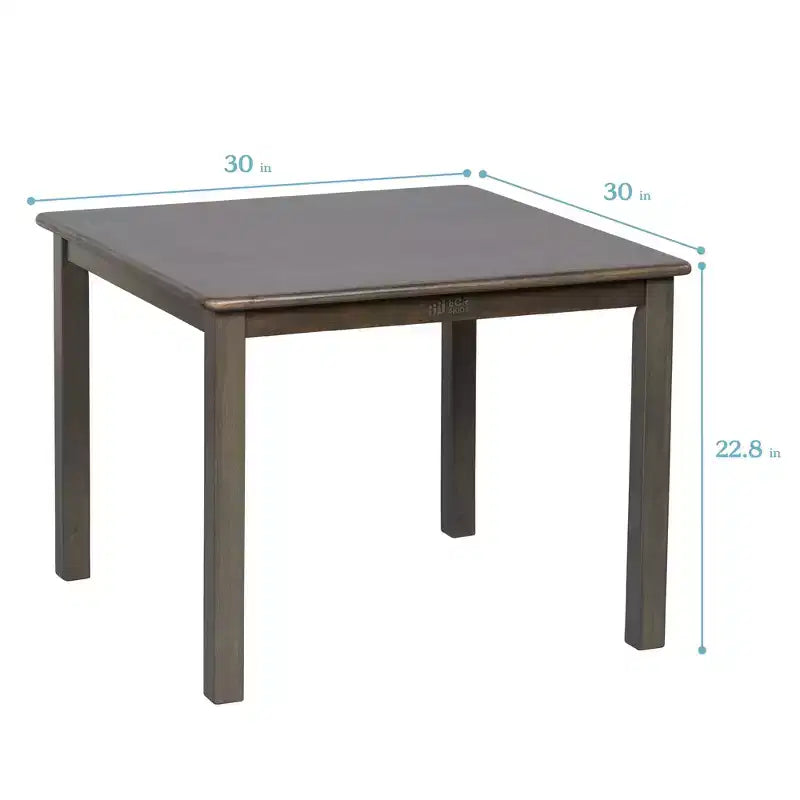Tavolo per attività per bambini quadrato in legno massello 30" x 30" – Gambe da 22"