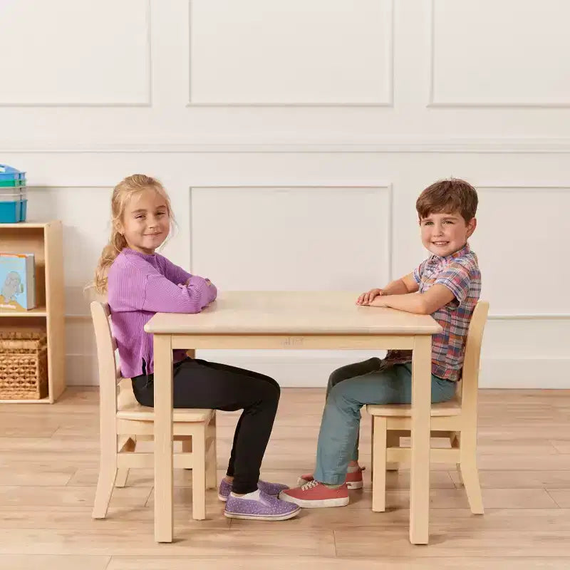 Tavolo per attività per bambini quadrato in legno massello 30" x 30" – Gambe da 22"