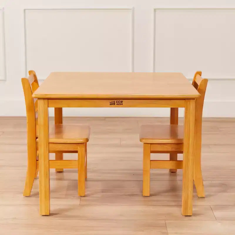 Tavolo per attività per bambini quadrato in legno massello 30" x 30" – Gambe da 22"