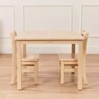 Tavolo per attività per bambini quadrato in legno massello 30" x 30" – Gambe da 22"
