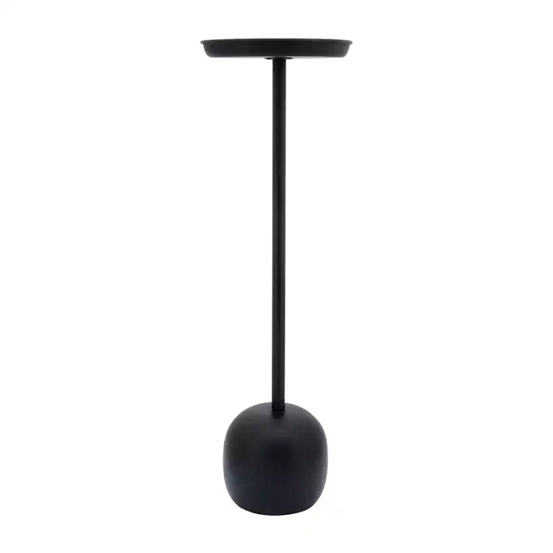Tavolino finale in metallo elegante da 26" con vassoio superiore rotondo – Nero