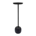 Tavolino finale in metallo elegante da 26" con vassoio superiore rotondo – Nero
