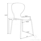 Sedie da pranzo impilabili trasparenti, set da 2 – Schienale curvo, gambe in acciaio nero