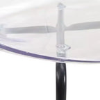 Sedie da pranzo impilabili trasparenti, set da 2 – Schienale curvo, gambe in acciaio nero