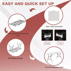 Tavolo Pieghevole Portatile da 1,5 metri – Piano in HDPE, Gambe in Acciaio, Interno ed Esterno
