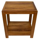 Panca da doccia e vasca da bagno spa in teak massiccio da 18" con ripiano inferiore