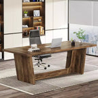 Scrivania direzionale da 70,87" con piedistallo in legno massello – Portata 150 kg
