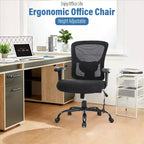 Sedia da ufficio a rete Big & Tall – 180 kg, supporto lombare e funzione massaggio