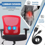 Sedia da ufficio a rete Big & Tall – 180 kg, supporto lombare e funzione massaggio