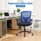 Sedia da ufficio a rete Big & Tall – 180 kg, supporto lombare e funzione massaggio