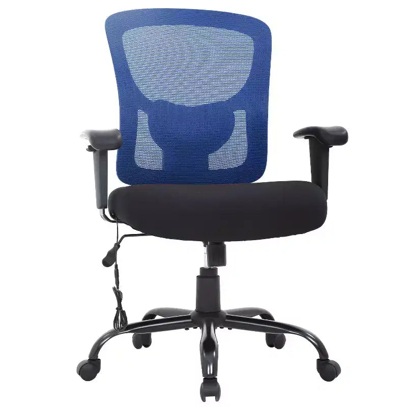 Sedia da ufficio a rete Big & Tall – 180 kg, supporto lombare e funzione massaggio