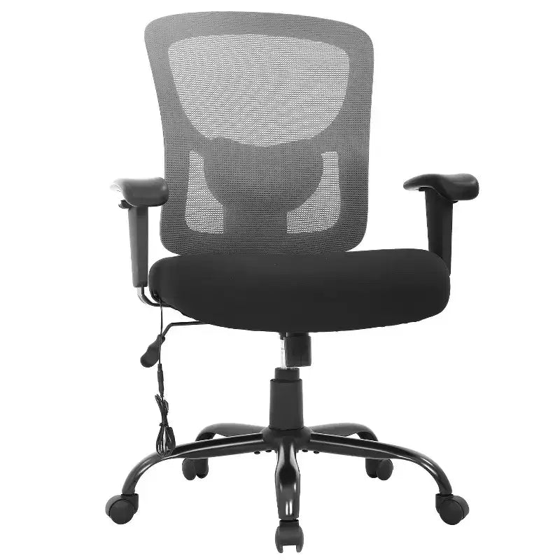 Sedia da ufficio a rete Big & Tall – 180 kg, supporto lombare e funzione massaggio