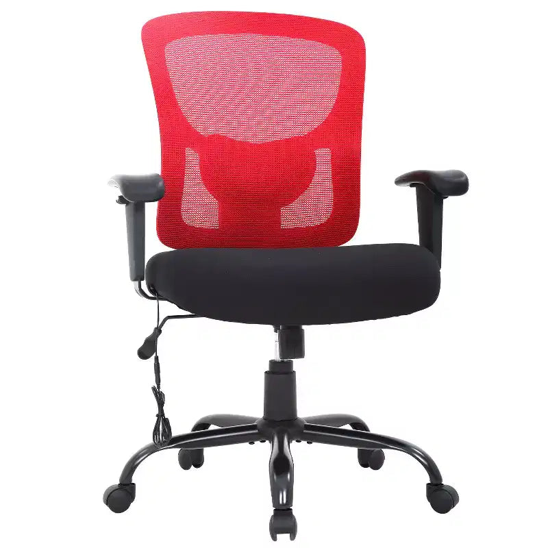 Sedia da ufficio a rete Big & Tall – 180 kg, supporto lombare e funzione massaggio