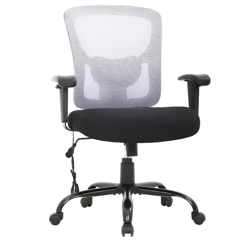 Sedia da ufficio a rete Big & Tall – 180 kg, supporto lombare e funzione massaggio
