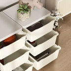 Organizzatore per giocattoli a 3 livelli per bambini con 9 cassetti rimovibili – Bianco crema