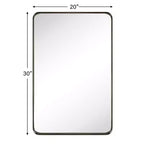 Specchio da bagno rettangolare 24"x36" in acciaio inox con cornice girevole