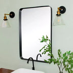 Specchio da bagno rettangolare 24"x36" in acciaio inox con cornice girevole