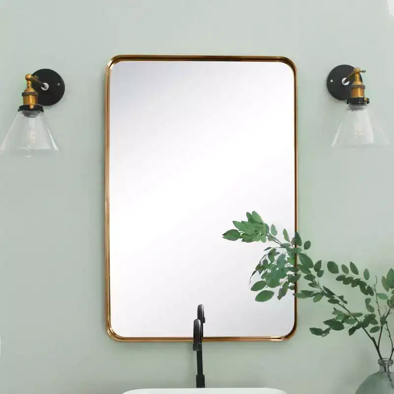 Specchio da bagno rettangolare 24"x36" in acciaio inox con cornice girevole