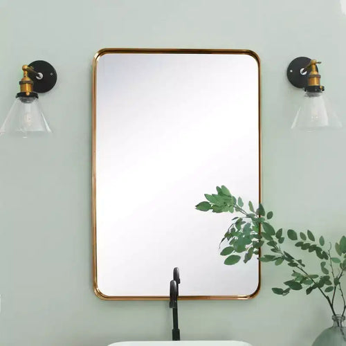 Specchio da bagno rettangolare 24"x36" in acciaio inox con cornice girevole
