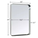 Specchio da bagno rettangolare 24"x36" in acciaio inox con cornice girevole