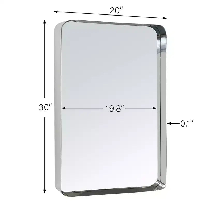 Specchio da bagno rettangolare 24"x36" in acciaio inox con cornice girevole