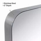 Specchio da bagno rettangolare 24"x36" in acciaio inox con cornice girevole