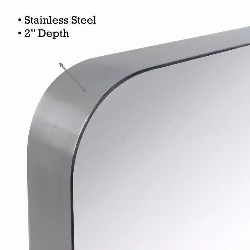 Specchio da bagno rettangolare 24"x36" in acciaio inox con cornice girevole