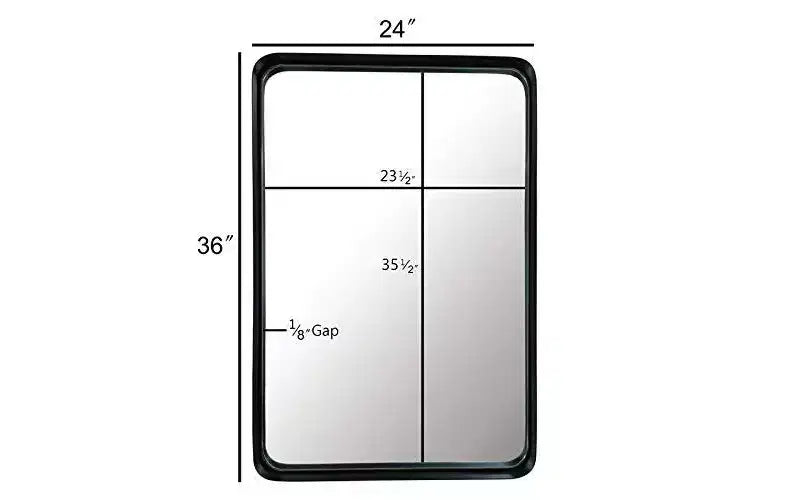 Specchio da bagno rettangolare 24"x36" in acciaio inox con cornice girevole