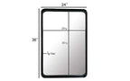 Specchio da bagno rettangolare 24"x36" in acciaio inox con cornice girevole