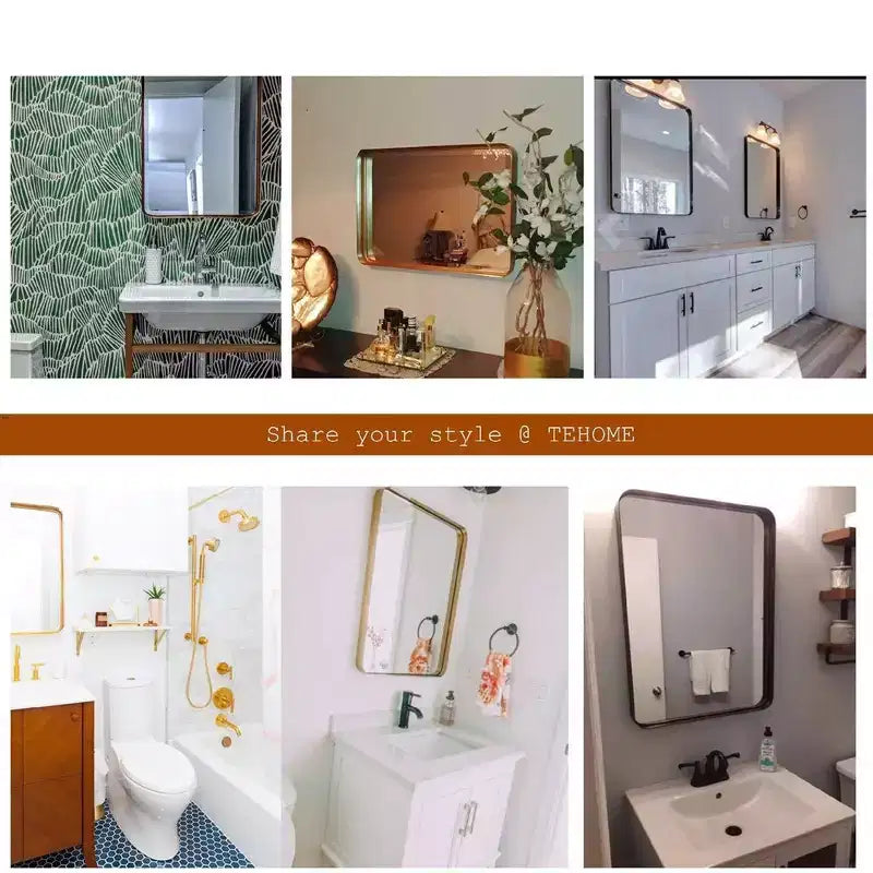 Specchio da bagno rettangolare 24"x36" in acciaio inox con cornice girevole