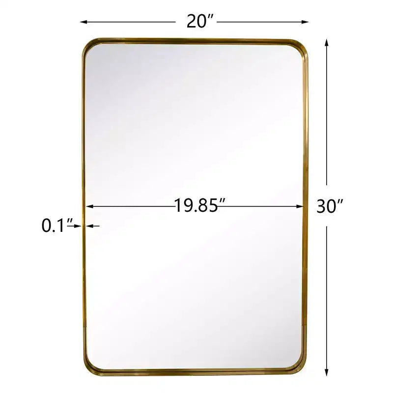 Specchio da bagno rettangolare 24"x36" in acciaio inox con cornice girevole