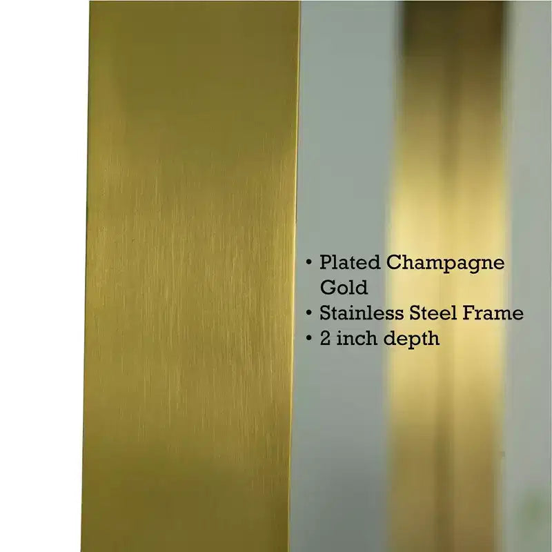 Specchio da bagno rettangolare 24"x36" in acciaio inox con cornice girevole