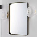 Specchio da bagno rettangolare 24"x36" in acciaio inox con cornice girevole