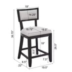 Sgabello da bancone imbottito da 67,3 cm con struttura in legno di Hevea – Set da 2