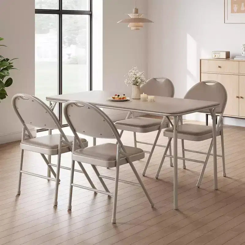 Set di 2/4/6 sedie pieghevoli, sedia pieghevole in metallo con piedini antiscivolo
