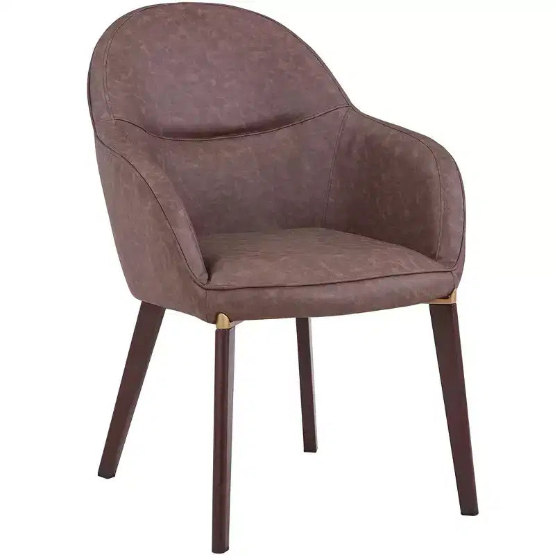 Sedia da pranzo Barrel Back – Rivestimento in pelle o velluto, gambe in ferro verniciato a polvere