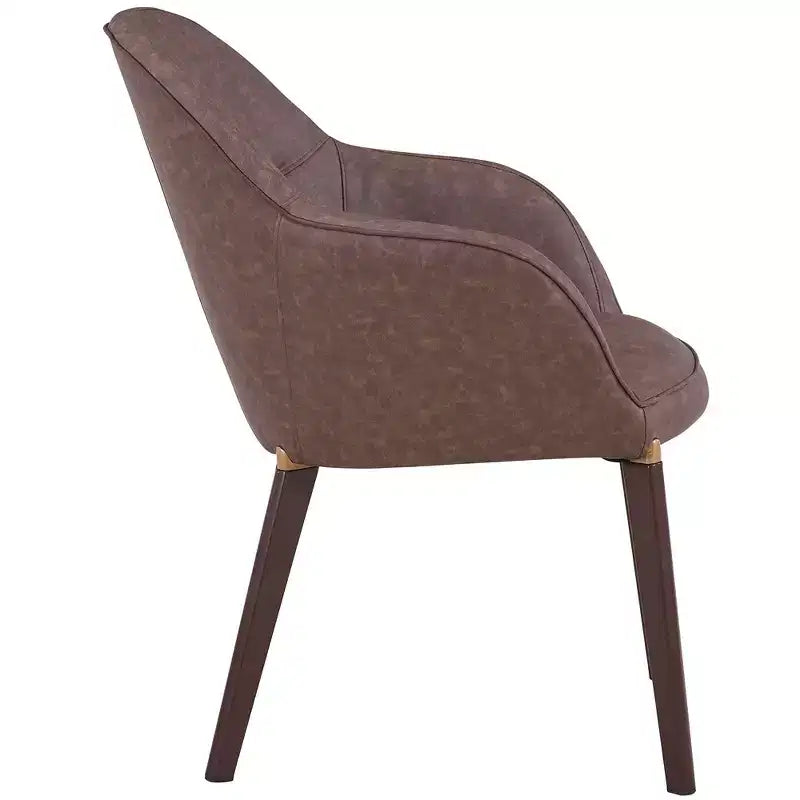 Sedia da pranzo Barrel Back – Rivestimento in pelle o velluto, gambe in ferro verniciato a polvere