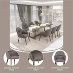 Sedia da pranzo Barrel Back – Rivestimento in pelle o velluto, gambe in ferro verniciato a polvere