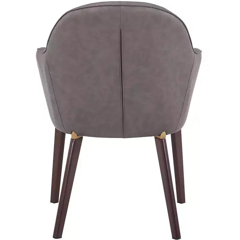 Sedia da pranzo Barrel Back – Rivestimento in pelle o velluto, gambe in ferro verniciato a polvere
