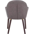 Sedia da pranzo Barrel Back – Rivestimento in pelle o velluto, gambe in ferro verniciato a polvere