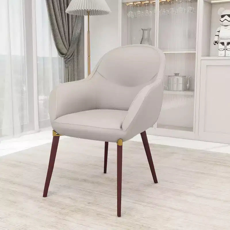Sedia da pranzo Barrel Back – Rivestimento in pelle o velluto, gambe in ferro verniciato a polvere
