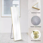 JIONJOY Specchio a figura intera 16x59, vetro HD infrangibile, cornice in metallo, montaggio a pavimento/parete per camera da letto, armadio, ingresso