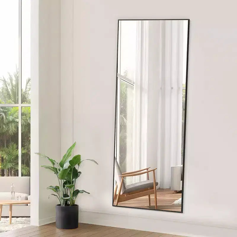 JIONJOY Specchio a figura intera 16x59, vetro HD infrangibile, cornice in metallo, montaggio a pavimento/parete per camera da letto, armadio, ingresso