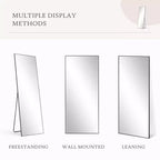 JIONJOY Specchio a figura intera 16x59, vetro HD infrangibile, cornice in metallo, montaggio a pavimento/parete per camera da letto, armadio, ingresso
