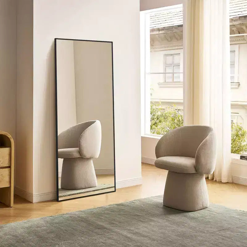 JIONJOY 16x59 Full Length Mirror, Shatterproof HD Glass Metal Frame, Floor/Wall Mounted for Bedroom Closet Entryway
