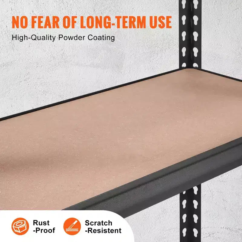 Scaffalatura a 5 Ripiani Regolabili in Filo Cromato – 907 kg, 180 cm H x 89 cm L