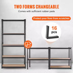 Scaffalatura a 5 Ripiani Regolabili in Filo Cromato – 907 kg, 180 cm H x 89 cm L
