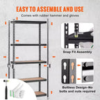 Scaffalatura a 5 Ripiani Regolabili in Filo Cromato – 907 kg, 180 cm H x 89 cm L