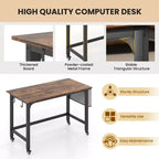 Costway 1/2/4 PZ Scrivania per computer con rotelle, Struttura in metallo, Tavolo per PC portatile con piano in legno, Postazione di lavoro per studio